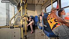 married woman flirts with stranger on bus, ends up in bed.