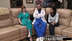 damn, freshman Ditria Rose gets forced Hitachi orgasm in latex!