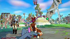 Daggan Pink Hentai Game Ep 1 with Outdoor Futanari Orgy Action