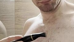 i trim my sweaty hairy armpits chest and arms after the gym to prepare for a photoshoot next week behind the scenes
