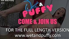 Stunning brunette teases with a dildo in solo action wearing sexy heels.