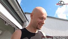 Skinny blonde German teen meets user at couple casting and gets drilled.