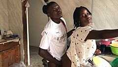 just some raw kitchen action with the sexy ebony house maid