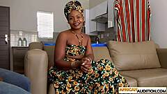 Pure african amateur model brings boyfriend to sex audition