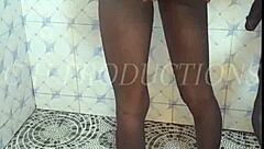 Skinny teen slut got slammed hard in shower doggy style