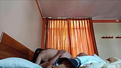 mature man tricks young latina wife into raw sex on bed