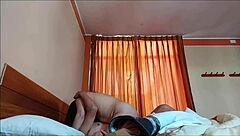 mature man tricks young latina wife into raw sex on bed