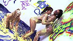 Sapphic Threesome Party! Valery Summer and Kerry Louise Tongue Pussy in Kinky Action!