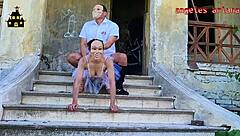 Latina Bride Deepthroats in Halloween Haunted House Trailer