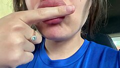 Wow! Latina Spitting Mouth Action with Panties and Tongue!