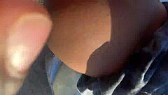 Skinny ebony student sneaks a quick outdoor fuck before heading to class