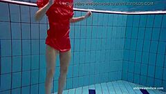 Can Sexy Naked Twat Avenna Resist Temptation While Swimming Nude in the Pool? Her Tight Russian Body Shines!