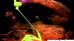 busty natasha nice black light video shoot