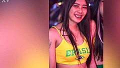 wow! sexy asian teen 18+ stripper dances and fingers her tits and ass on pole!