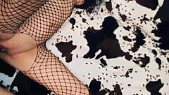 Beautiful milf wife slips into stockings to lure her husband into a hot homemade anal session.