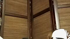 a woman in pantyhose and stockings relaxes at home