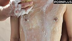 London Lee Squeezes Cum Out of Big Cock in Steamy Shower Doggy Style