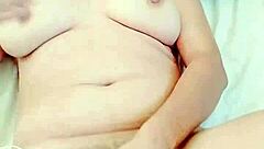 Petite Latina plays with huge dildo, cumming hard in homemade clip