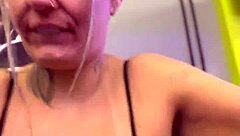 At the building gym, neighbors stare at my wet pussy and hard nipples.