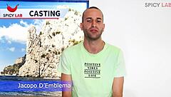 Tiny Guy with Hard Cock Bangs Blonde with Big Tits in First Porn