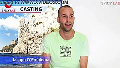 Tiny Guy with Hard Cock Bangs Blonde with Big Tits in First Porn