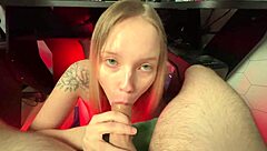 Damn! Hot Girl with Perfect Body Sucks and Fucks in Close-Up Action!