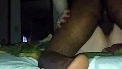 She lifts her feet up for deep anal action at home