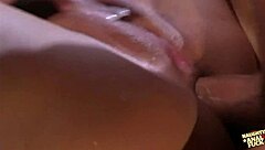 This chick tried talking, but a dick slammed her asshole hard.