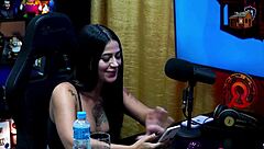 Wow, newbie Luuh Barbosa rated Ruan’s cock, stripped on podcast, so hot! 😍