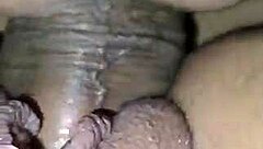 Close up view of fucking the wet pussy bareback with big cock