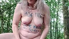 2024 07 16, esclave f in forest for homemade exhibition session