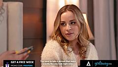 girlsway presents pawg anna claire clouds and petite alexis tae diving into lesbian fun together.