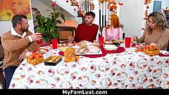 Nate joins intense threesome, cums on faces and tits at MyFamLust