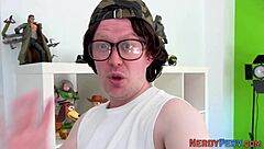 This Leeds nerd tricks a skinny Brit into wild fingering fun.