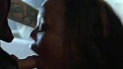 Stunning Black Beauty August Skye Swallows White Dick Deep in Wet Cunt