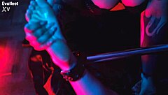 bound feet got tickled hard while she gagged on toes.