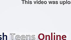 gorgeous british blonde with fake tits plays solo with dildo