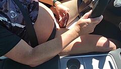 I Can’t Believe I’m Jerking Off While Driving With My Ass Exposed