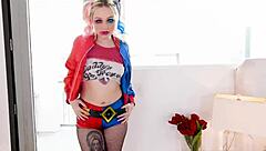 arielle aquinas as harley quinn swallows huge load!