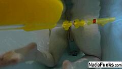 Sexy Nadia Bathes With Rubber Duckies in Solo Play
