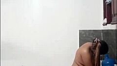 Cute and sexy Latina woman cooks naked showing off her big tall submissive body