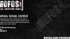 brunette babe with natural tits MASTURBATES with DILDO