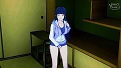 Hinata from Naruto wakes up horny and starts masturbating