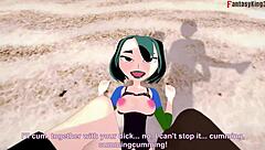 gwen gets wild on the beach in free pov fantasy. total drama action unfolds with fantasyking3 in full 3d glory.