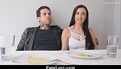 Sucking my biker boyfriend’s cock under dining table