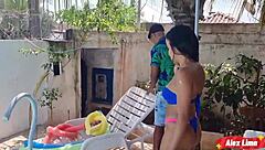 Luana Aguiar fucks to dodge bill, I devour her tight ass and pussy