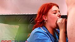oi, watch this Essex nurse get her cunt eaten while sucking cock!