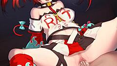 Hakos Baelz in a riding scene from anime hentai