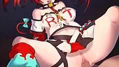 Hakos Baelz in a riding scene from anime hentai