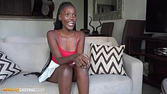 Wow, Slim Tall Black Beauty Gets Pounded by Huge Cock Agent! 😍